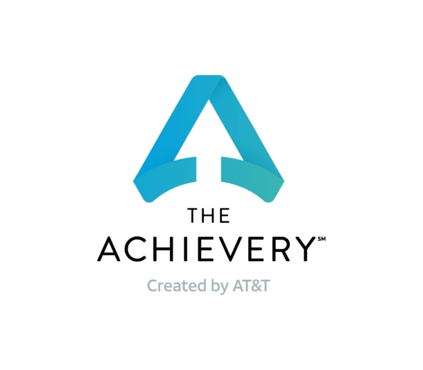 Logo for The Achievery created by AT&T, featuring a stylized blue letter A forming an upward-pointing arrow.