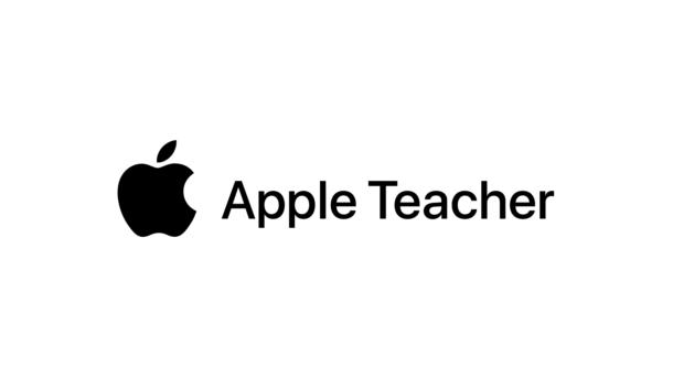 Apple logo next to the text Apple Teacher.