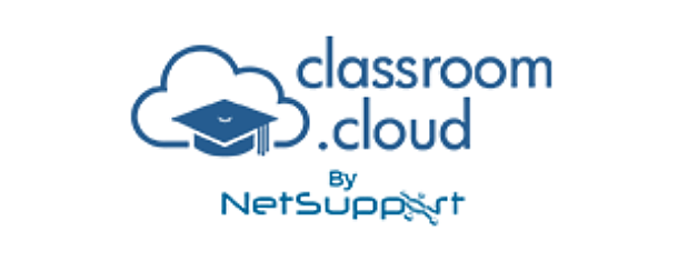 Logo for classroom.cloud by NetSupport featuring a graduation cap inside a cloud icon.